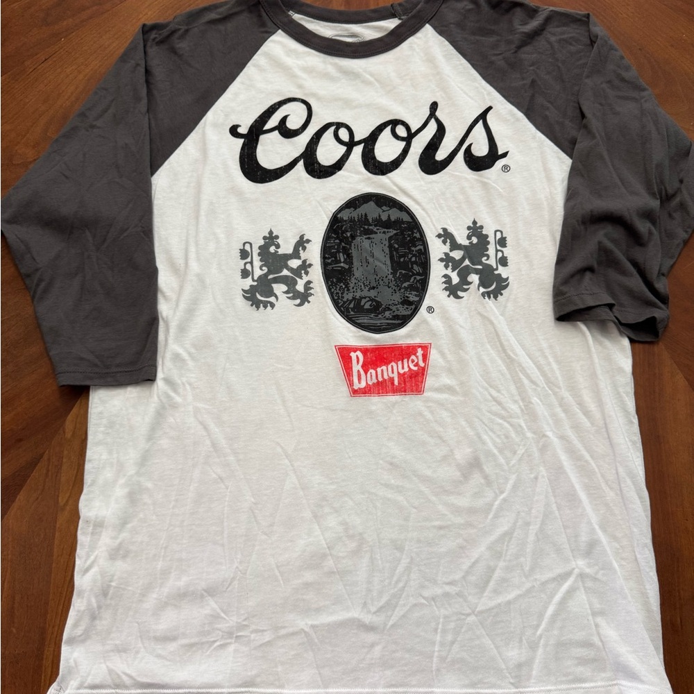 Coors White and Gray 3/4 Sleeve Mens XL